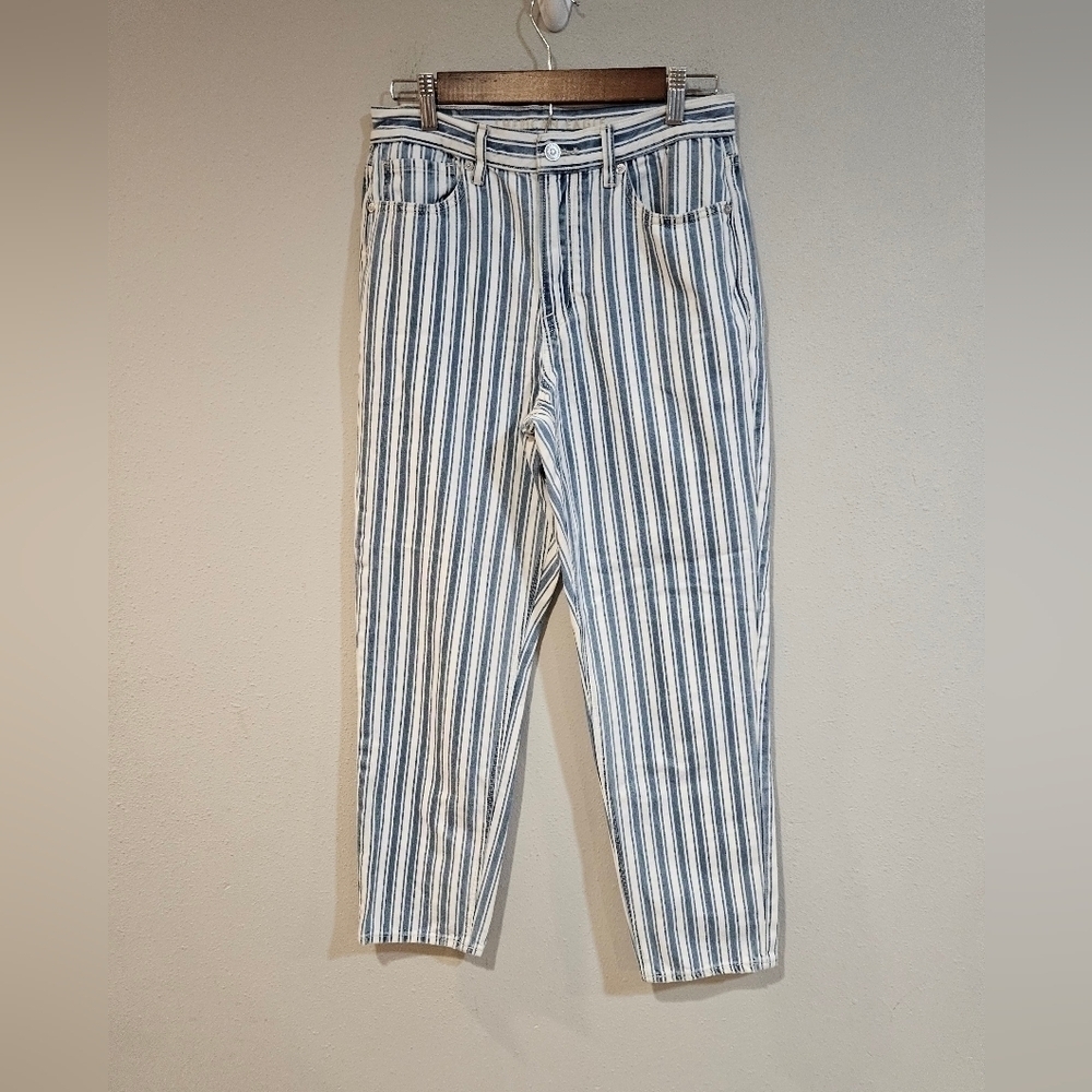American Eagle stripped mom jeans